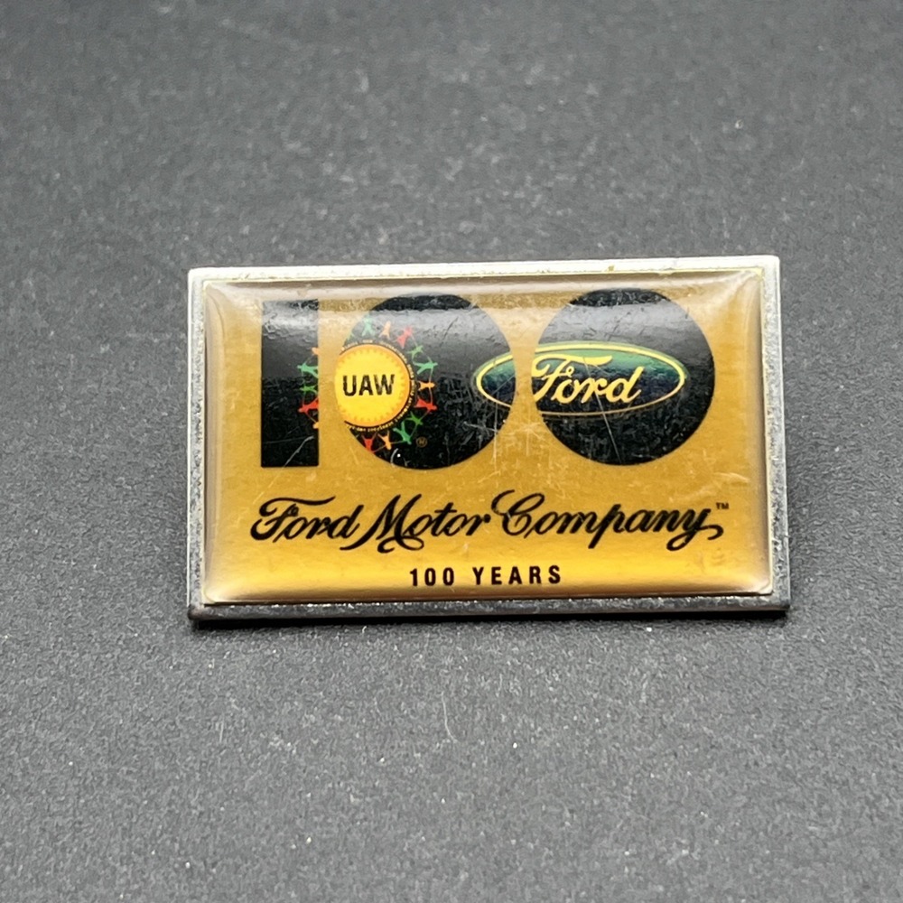 Ford Motor Company 100 Years UAW United Auto Workers Lapel Hat Pin